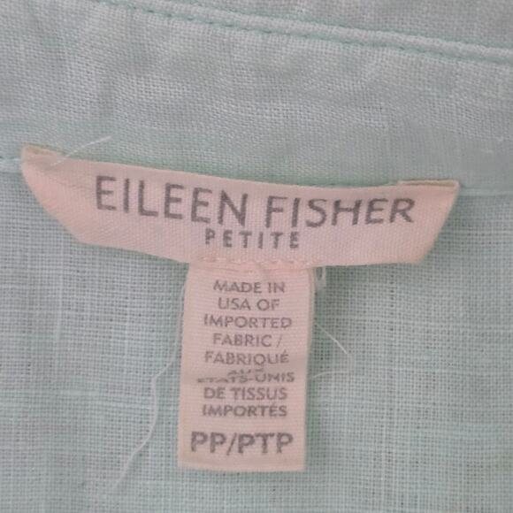 Eileen Fisher Organic Linen Tunic Top Sz S Green Minimalist Lagenlook Coastal - Picture 6 of 9